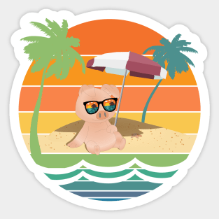 Piglet on a Vacation Sticker